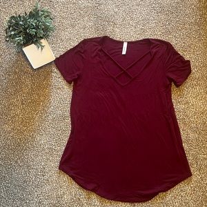 Twenty Ten Maroon Criss Cross Tee